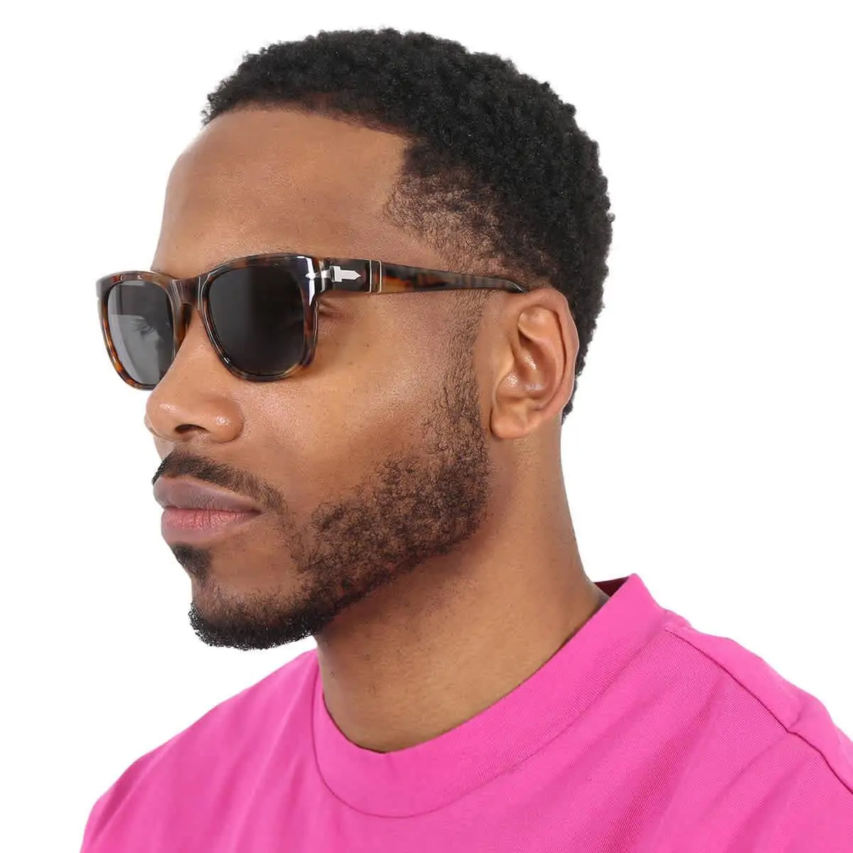 Persol Polarized Black Square Unisex Sunglasses PO3313S 108/48 52 PO3313S 108/48