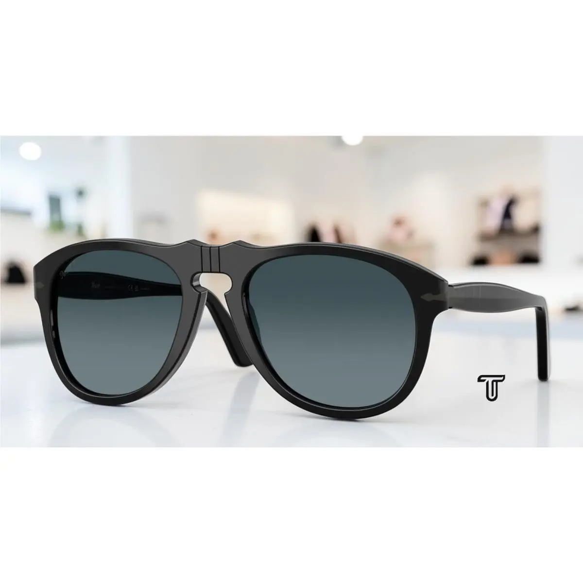 PO0649NE 95 S3 Black Blue Gradient Polarized 54 mm Unisex Sunglasses by Persol