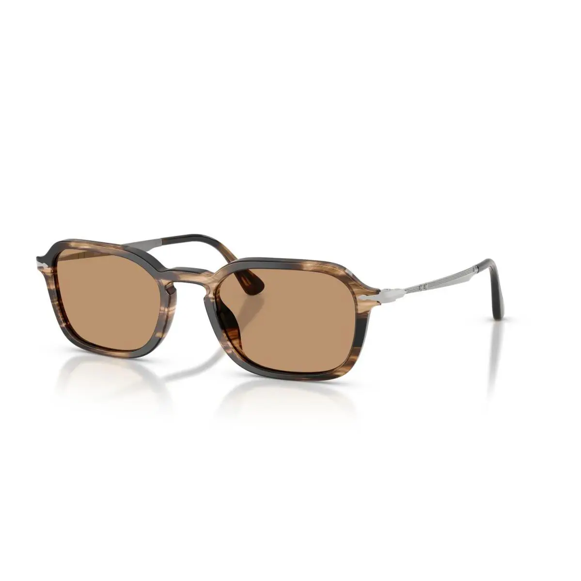 Persol PO 3381S Striped Black and Greish Brown/brown 123653 Sunglasses