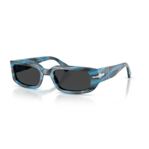 Persol 0PO3385S - Mel 123448 Striped Blue and Grey/black 53mm Men`s Sunglasses - Frame: Striped Blue and Grey, Lens: Polar Black
