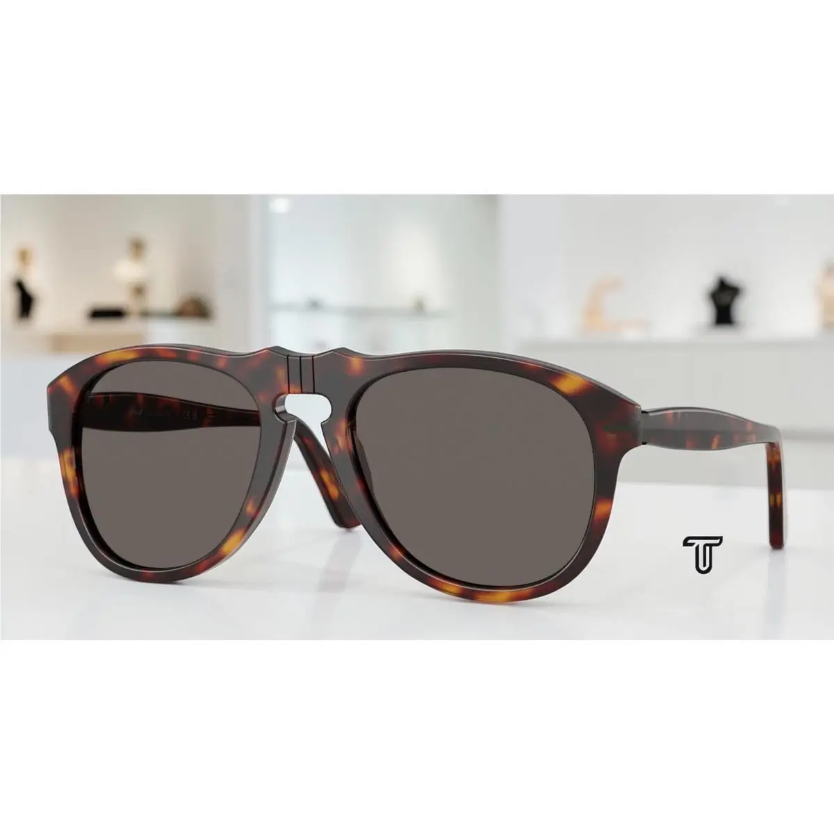 PO0649NE 24 B1 Havana Dark Grey 54 mm Unisex Sunglasses by Persol