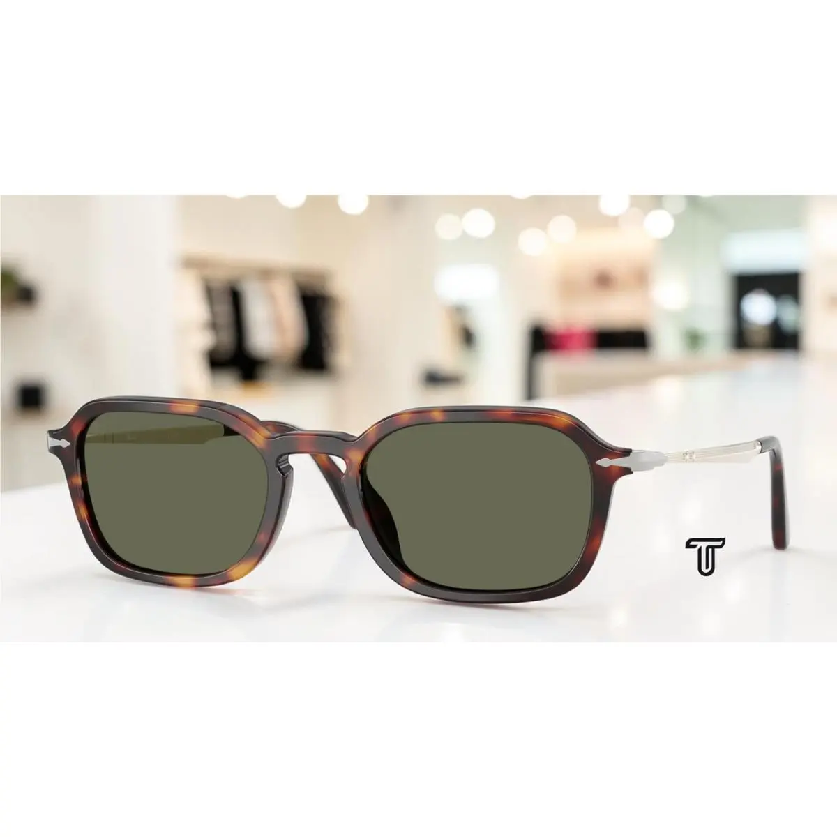 PO3381S 24 58 Havana Polarized Green Polarized 54 mm Unisex Sunglasses by Persol