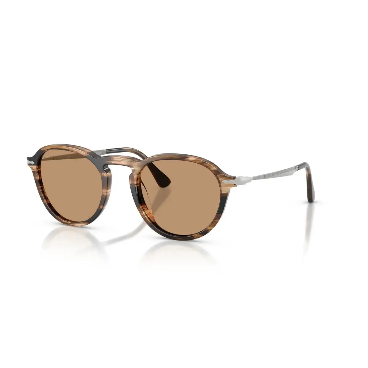 Persol PO 3383S Striped Black and Greish Brown/brown 123653 Sunglasses