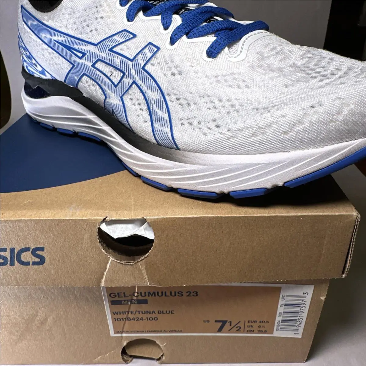 Asics shoes - ASICS GEL-Cumulus 23 - White/Tuna Blue 10
