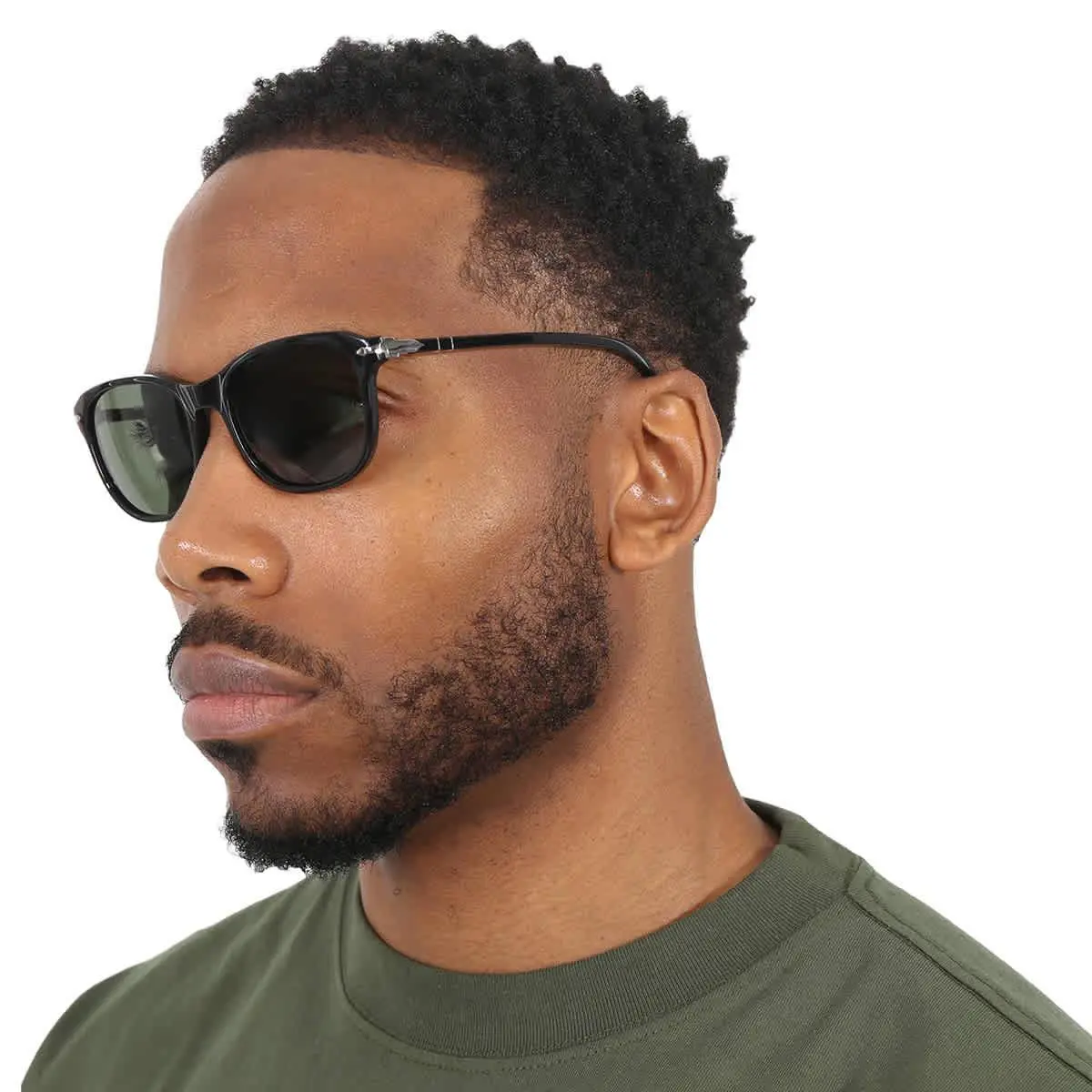 Persol Green Rectangular Unisex Sunglasses PO1935S 95/31 53 PO1935S 95/31 53