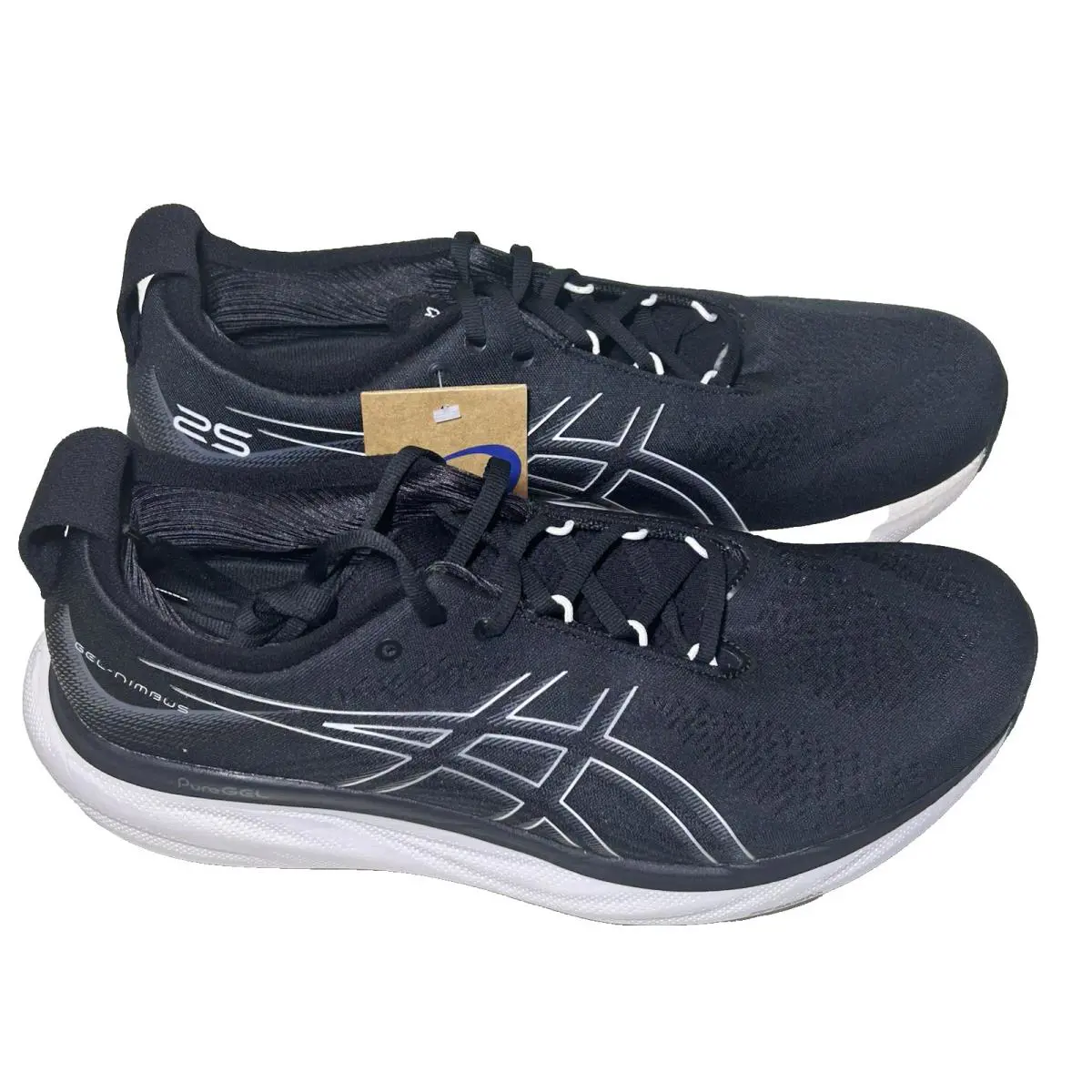 Asics Mens 12 Extra Wide Gel-nimbus 25 Running Shoes Black/pure Silver Sneaker