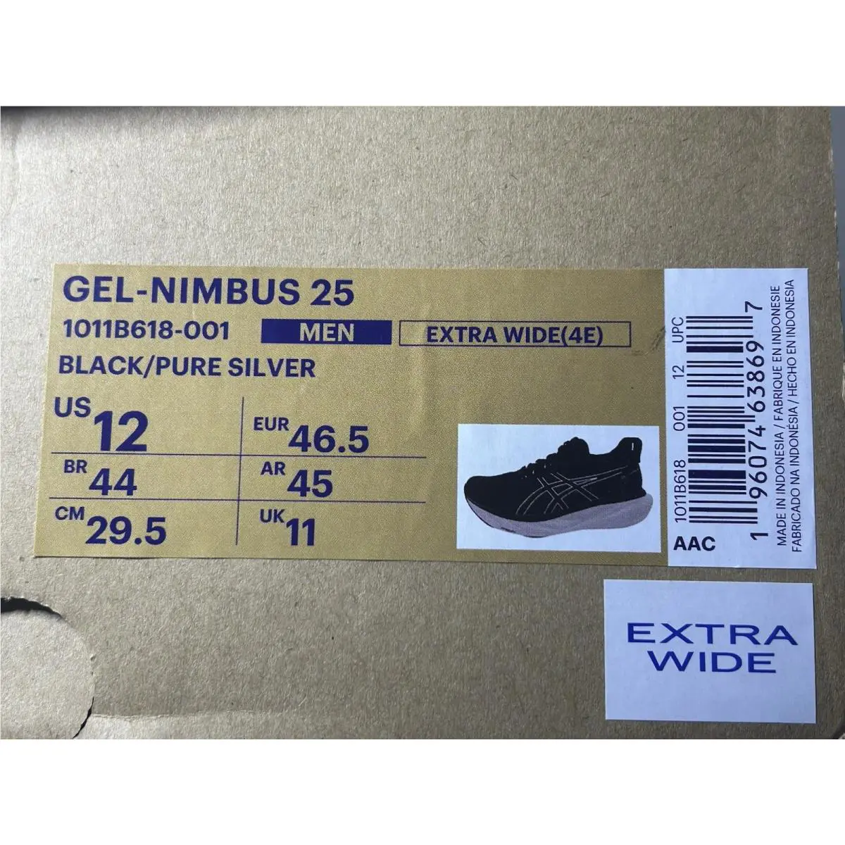 Asics shoes - Gel-Nimbus 25 - Black/Pure Silver (UPC: 196074638697) 8