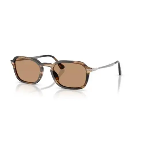 Persol PO3381S 123653 Striped Black Greish Brown Brown 54 mm Unisex Sunglasses