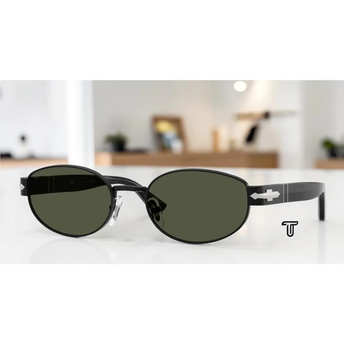 PO1024S 107831 Black Green 56 mm Unisex Sunglasses by Persol