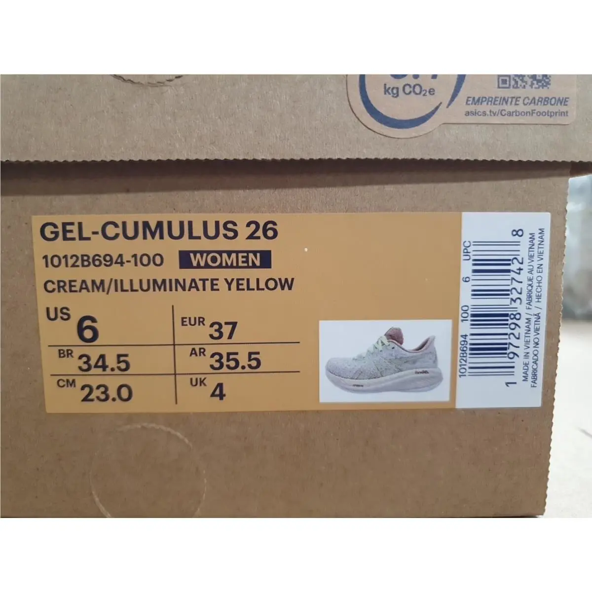 Asics shoes - ASICS Gel Cumulus - Gel Cumulus - 1012B694-100 - cream (UPC: 197298327428) 6