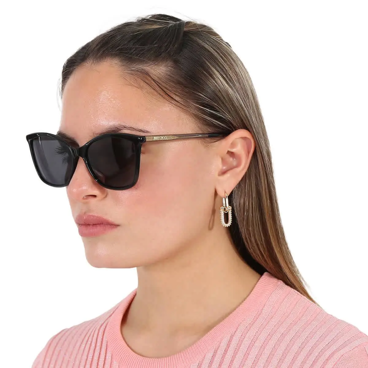 Jimmy Choo Grey Cat Eye Ladies Sunglasses Ba/g/s 0807/IR 56 Ba/g/s 0807/IR 56