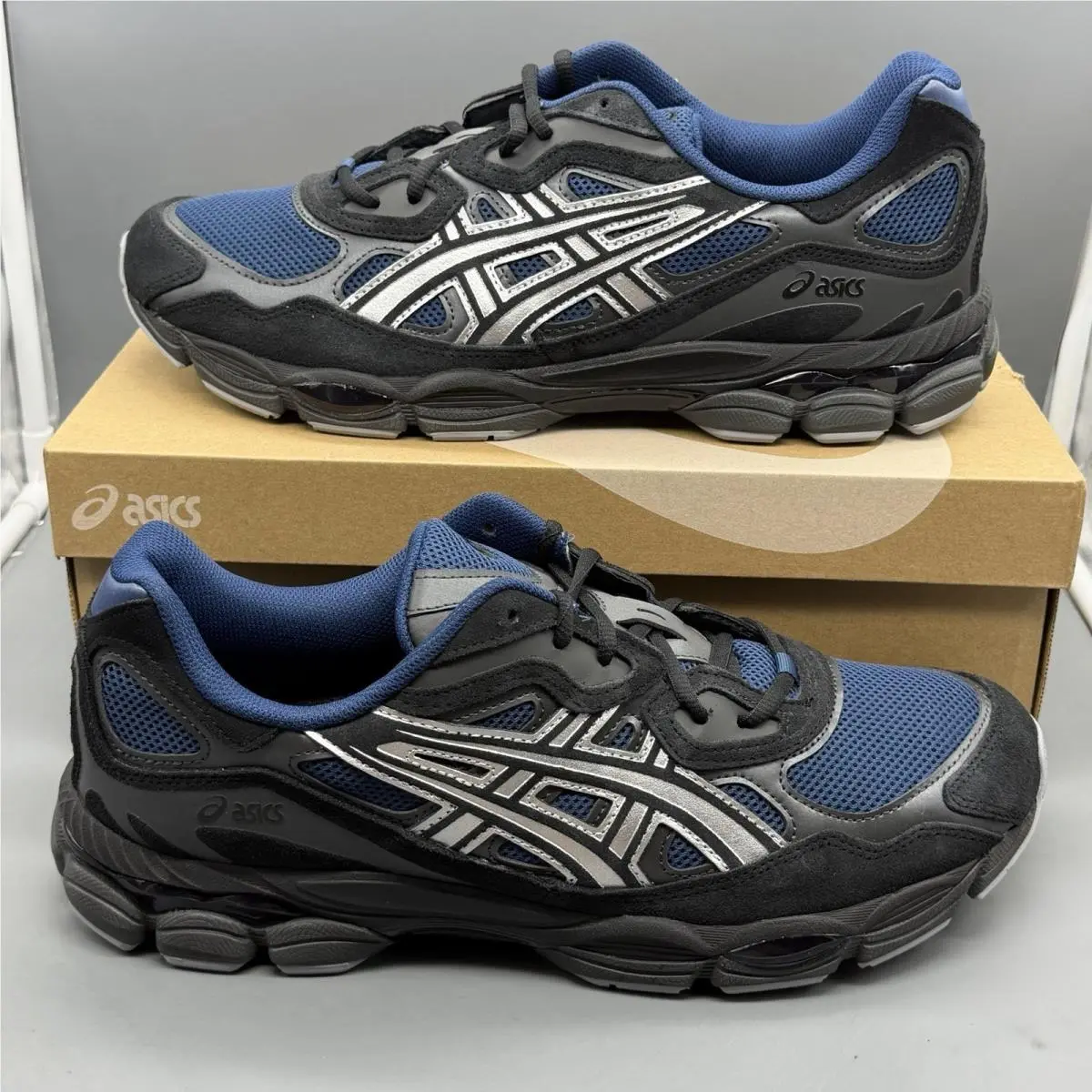 Asics Gel-nyc Men’s Size 13 Blue Silver Shoes Casual Athletic Gym Sneakers