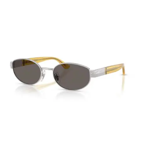 Persol 0PO1024S 518/B1 Silver/dark Grey Oval Shape 56mm Men`s Sunglasses