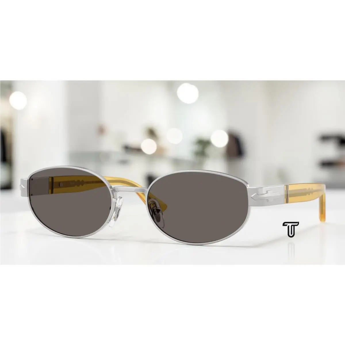 PO1024S 518 B1 Silver Dark Grey 56 mm Unisex Sunglasses by Persol