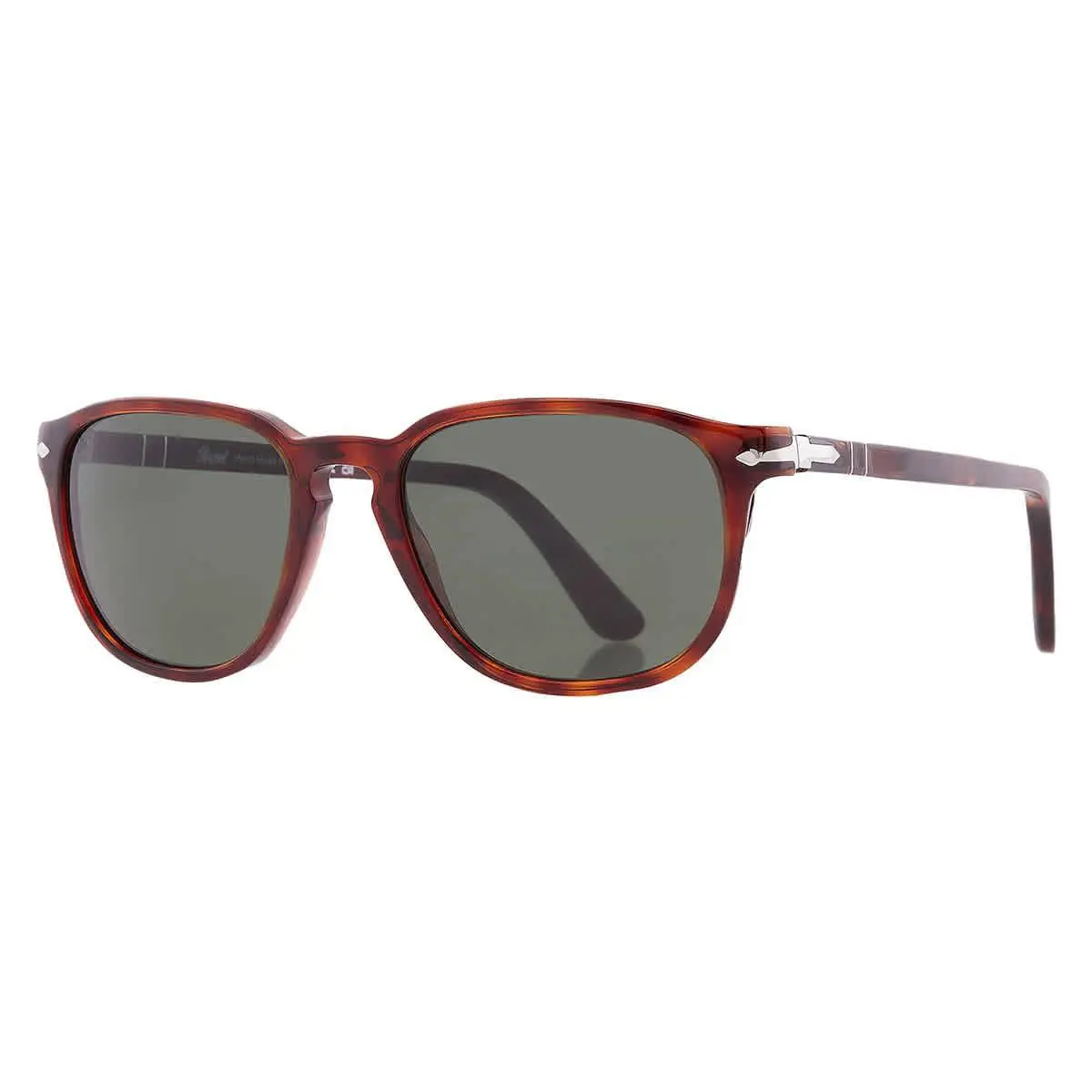 Persol Crystal Green Square Unisex Sunglasses PO3019S 24/31 52 PO3019S 24/31 52
