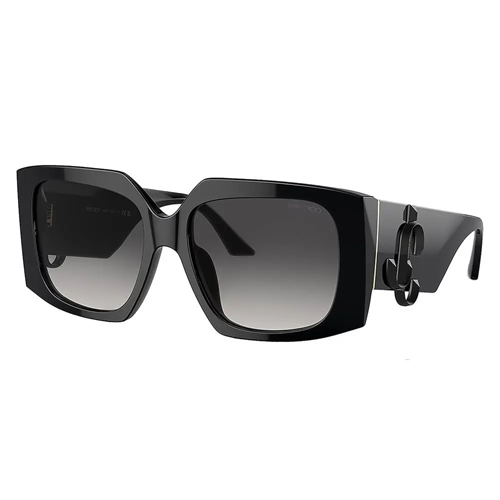 Jimmy Choo JC 5006U 500086 Black Plastic Butterfly Sunglasses Grey Gradient Lens