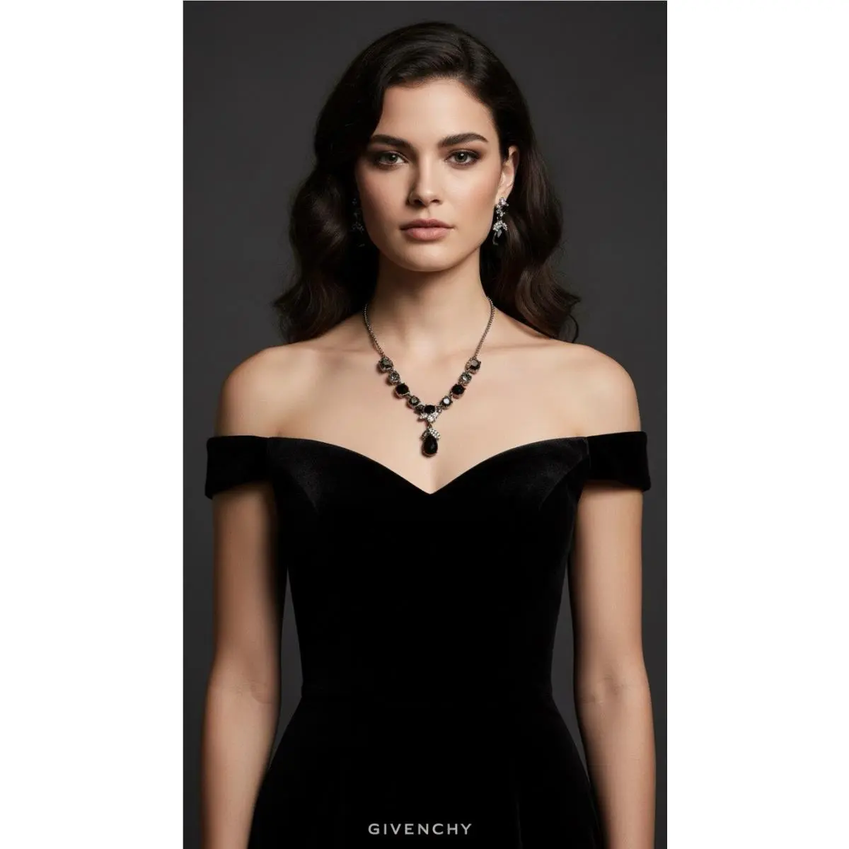 Givenchy Hemitate Tone Necklace Earrings INC671
