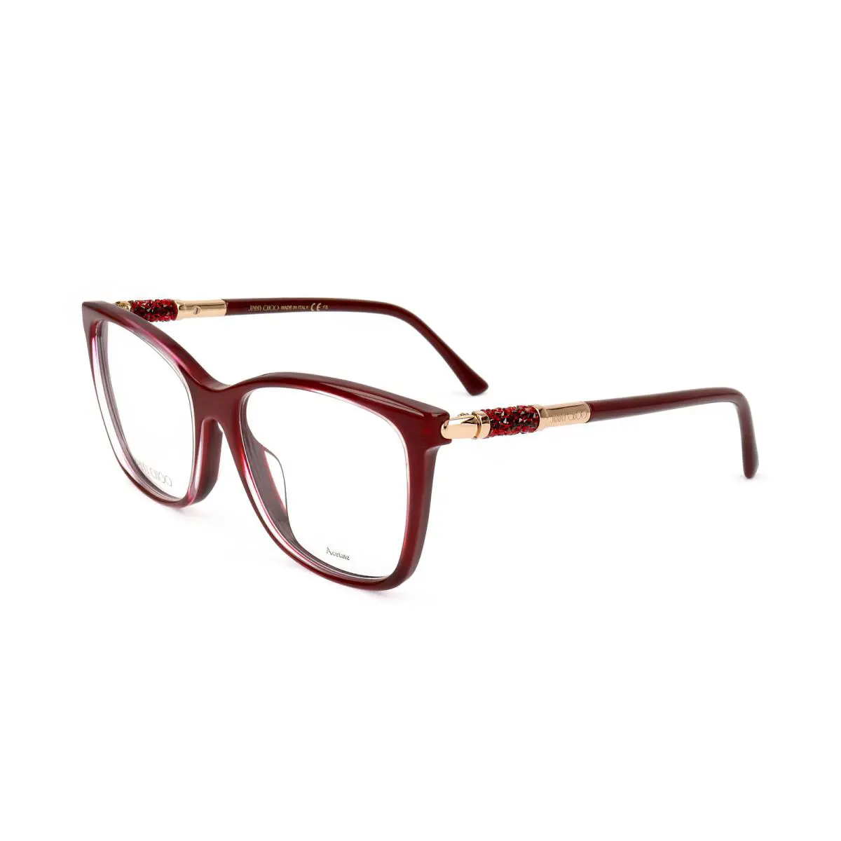 Jimmy Choo Women`s 54mm Crystal Burgundy Opticals JC294-G-IY1-54