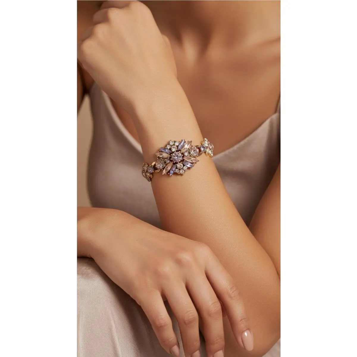 Givenchy Gold Tone Cluster Bracelet 74 GB