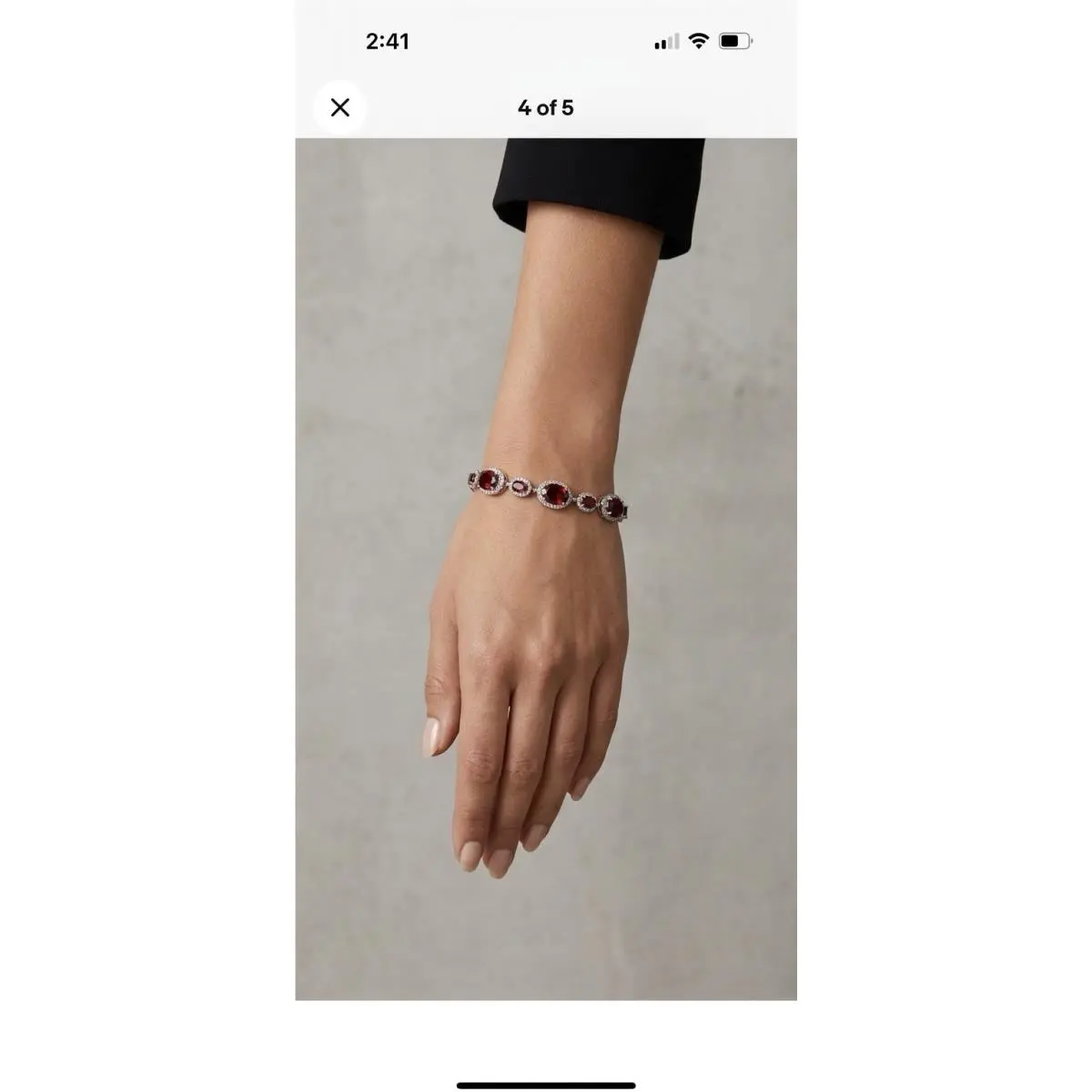 Givenchy Gold Tone Red Crystal Flex Bracelet 511