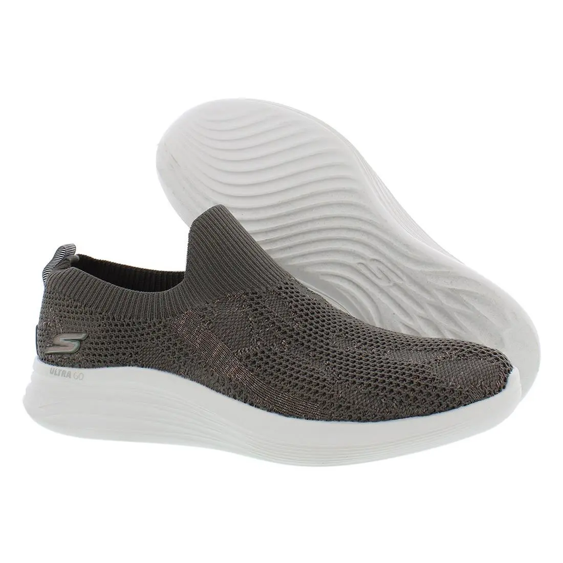 Skechers You Wave - Virtue Womens Shoes Size 10.5 Color: Dark Taupe/white