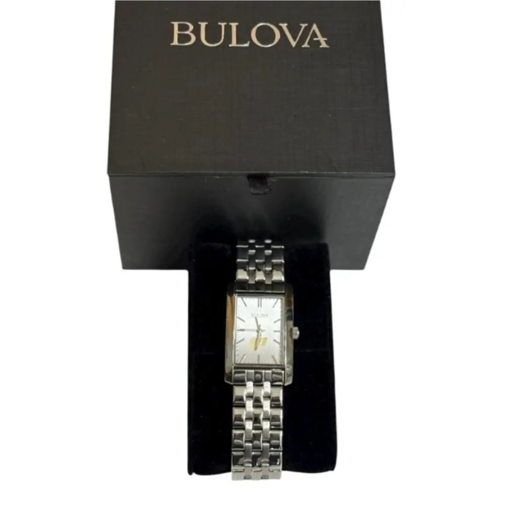 Men’s Bulova Silver Tank Watch Stainless 96A157 Corporate Collection