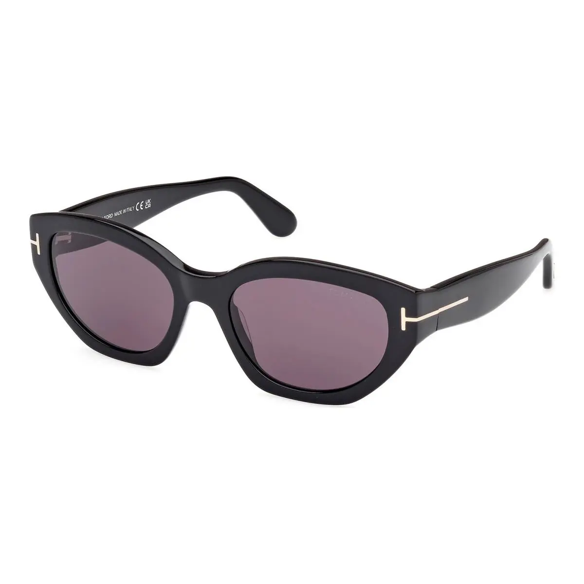 Tom Ford Penny FT1086 01A Cat-eye Sunglasses 55mm Shiny Black / Smoke Lens - Frame: Shiny Black, Lens: Smoke
