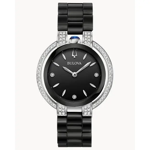 Bulova 98R266 Rubaiyat Diamond 1/3 Ct. T.w. Black Ceramic Band Watch 875