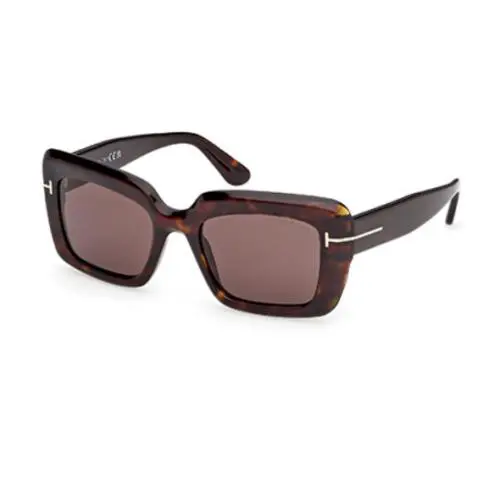 Tom Ford Leila 02 FT1318 52E Dark Havana/brown Rectangular Women`s Sunglasses