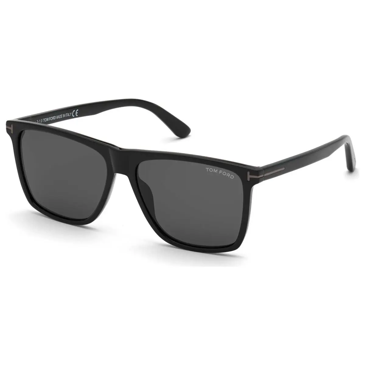 Tom Ford Fletcher FT0832 N 01A Square Sunglasses 57mm Shiny Black / Smoke Lens