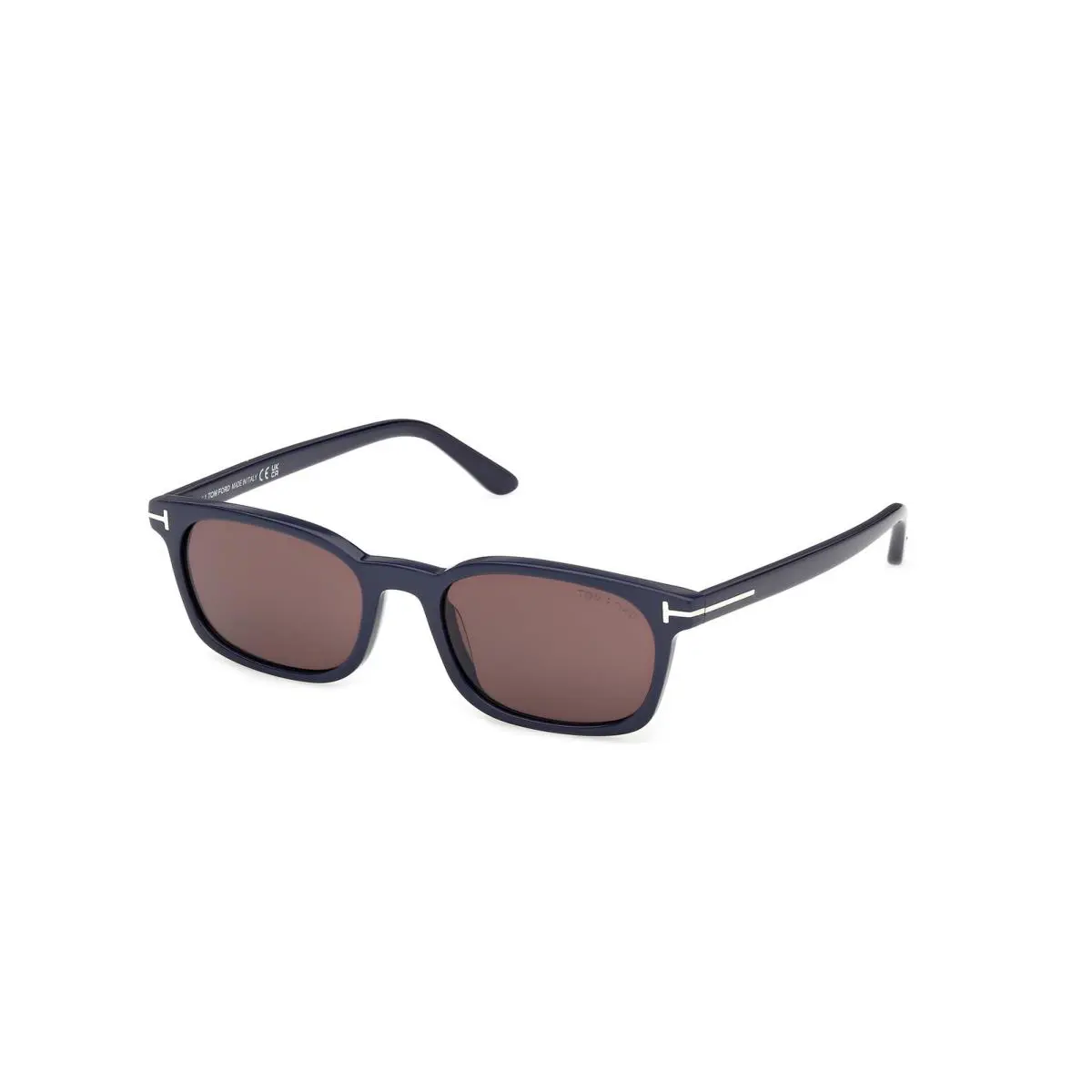 Tom Ford Miles FT1300 90E Rectangle Sunglasses 53mm Dark Blue / Red Lens