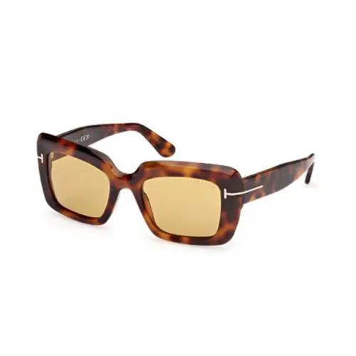 Tom Ford Leila 02 FT1318 53E Blonde Havana /brown Rectangular Women`s Sunglasses