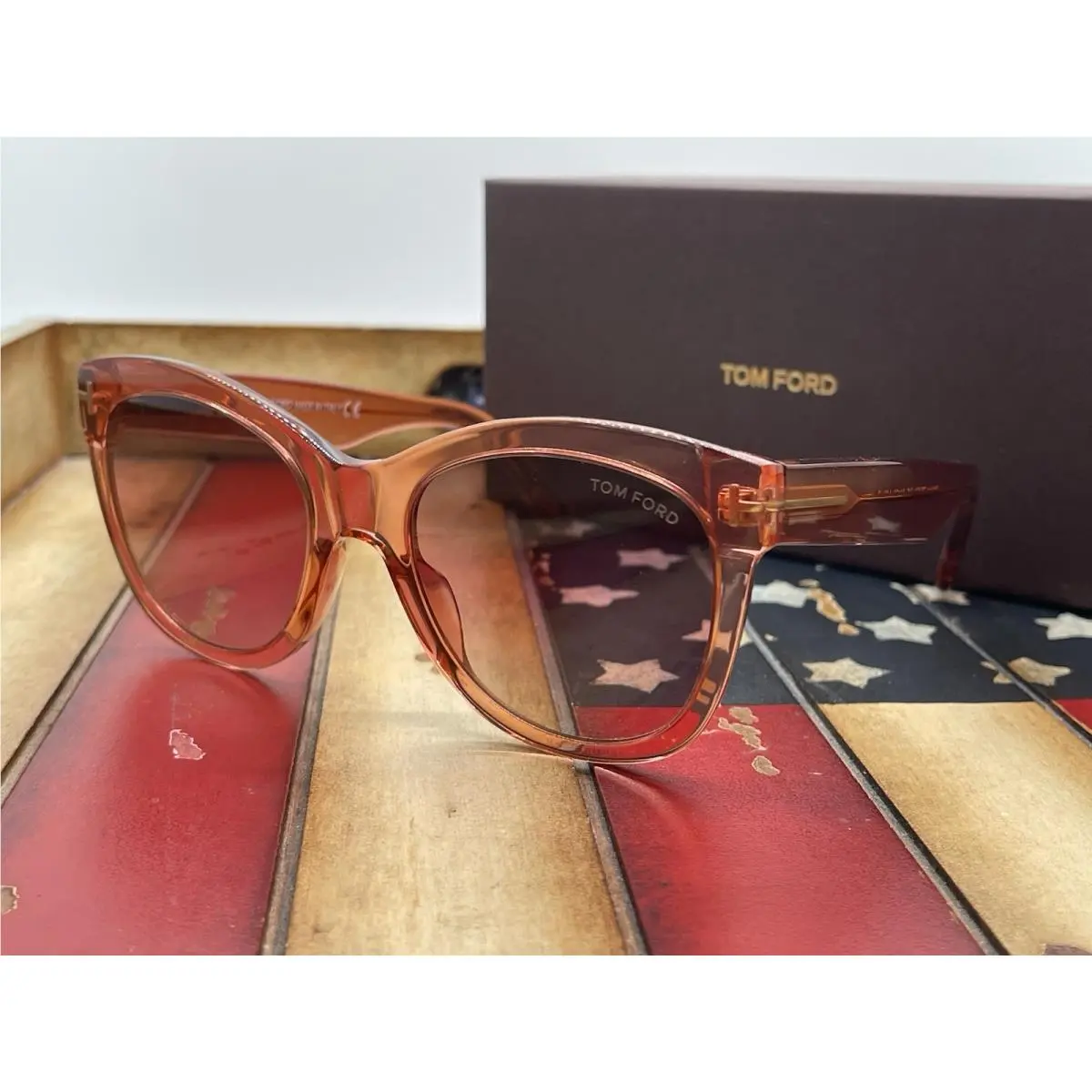 Tom Ford Wallace TF870 74F Transparent Pink Sunglasses 54mm Option To Add RX