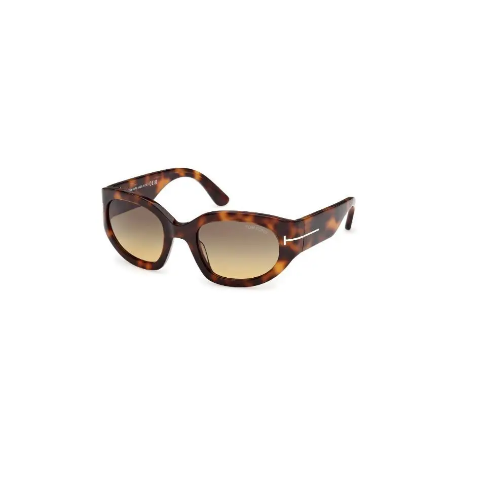 Tom Ford FT1313 ARIZONA-02 53B Blonde Havanasmoke Rectangular Women`s Sunglasses - Frame: Blonde Havana, Lens: Smoke