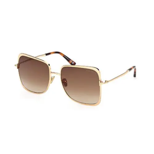 Tom Ford FT1319 TARA-02 30F Shiny Deep Gold /gradient Brown Women`s Sunglasses - Frame: Shiny Deep Gold, Lens: Gradient Brown