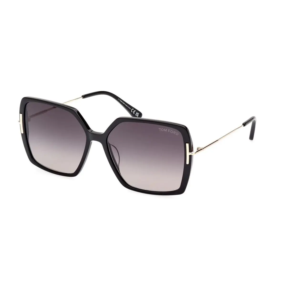 Tom Ford Joanna FT1039S 01B Sunglasses 59mm Black Gold / Smoke Gradient Lens