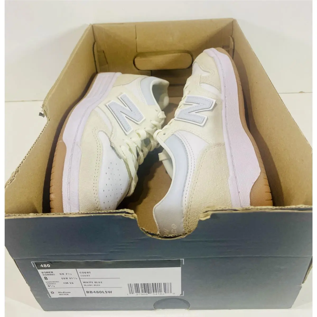 New Balance shoes - New Balance 480 - BB480LSW - White/Blue (UPC: 0197968541628) 5