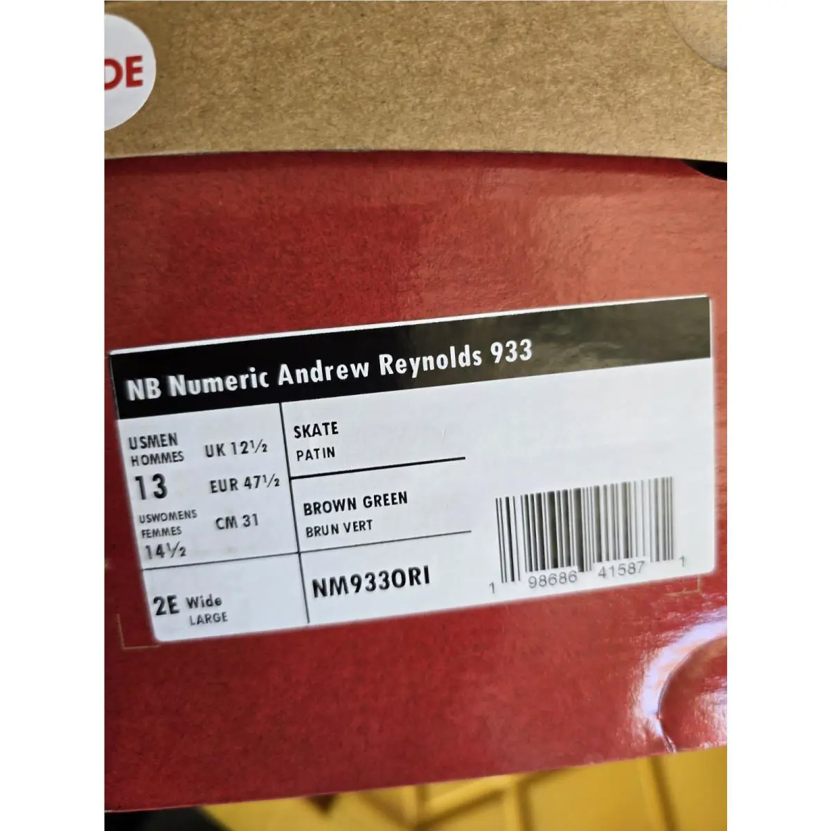 New Balance shoes - New Balance Numeric 933 - Numeric - NM933ORI - Brown, Manufacturer: Mushroom/New Spruce (UPC: 198686415871) 2