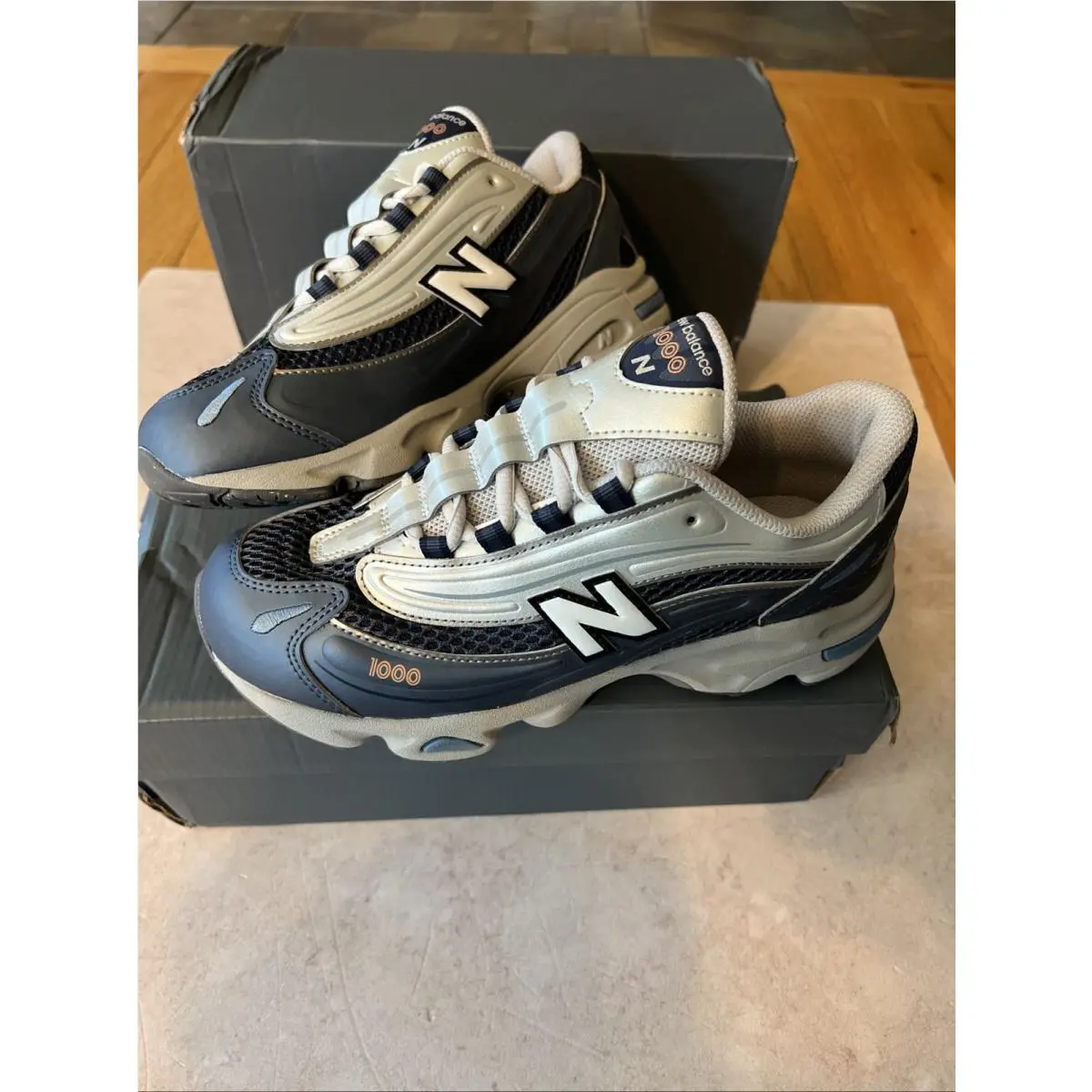 Size 5 Youth/6.5 Women’s - New Balance 1000 Blue Grey Running Shoes
