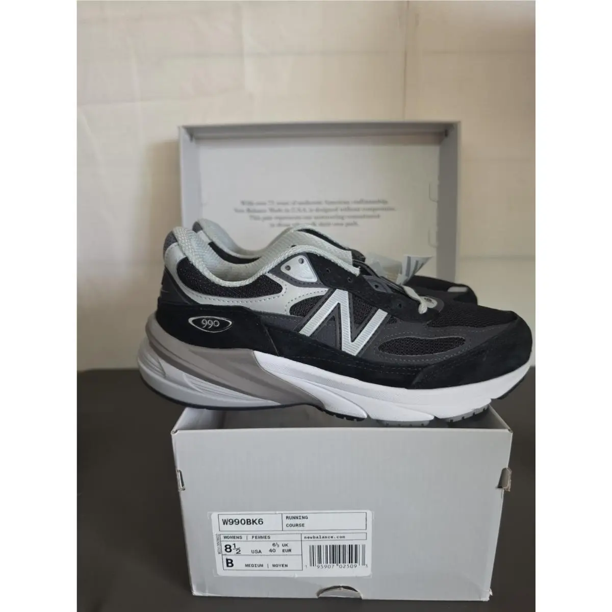 New Balance shoes - W990BK6 - W990BK6 - Black, White, and Gray (UPC: 195907025093) 5