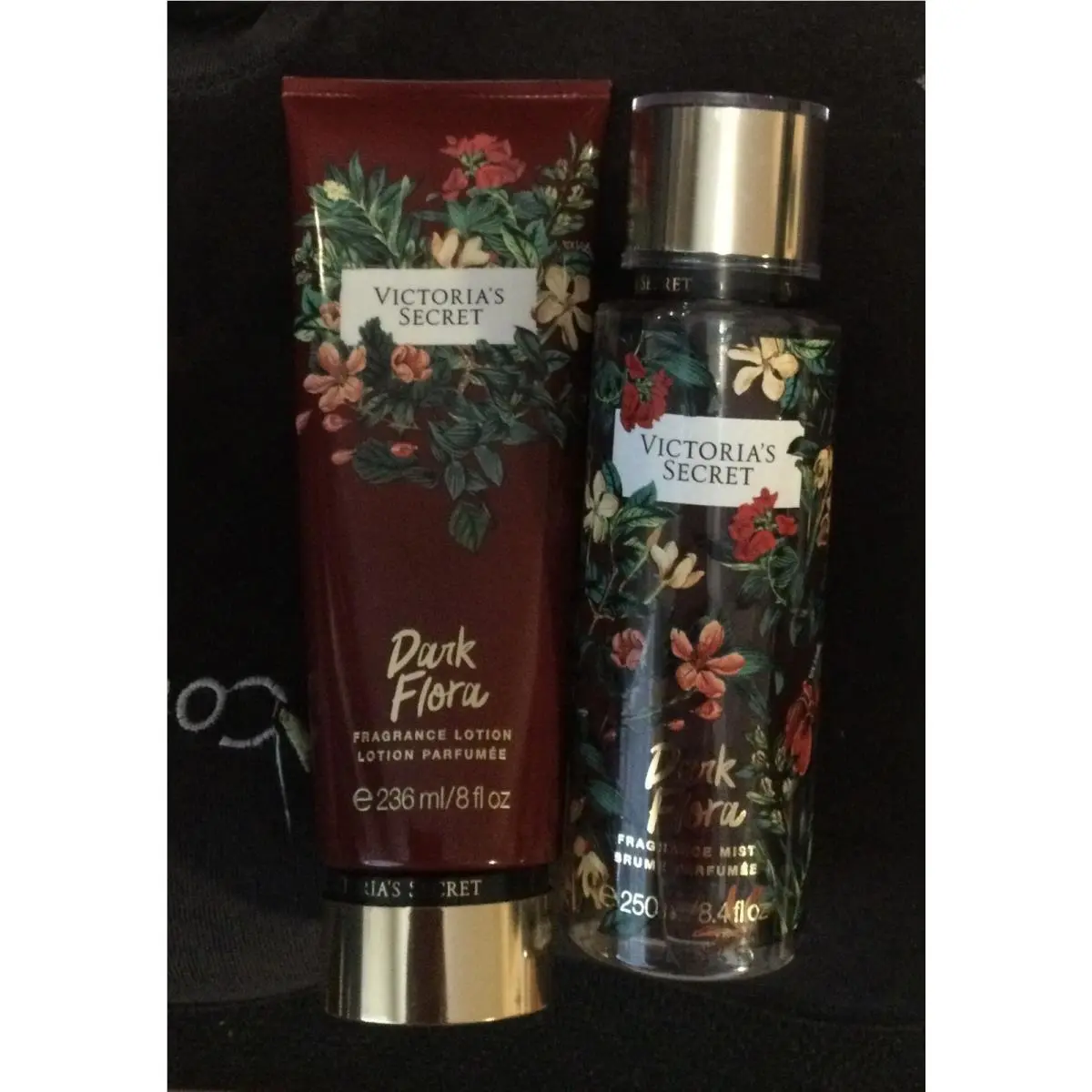 Victoria`s Secret Dark Flora Fragrance Mist Lotion Set Rare Lotion Mist
