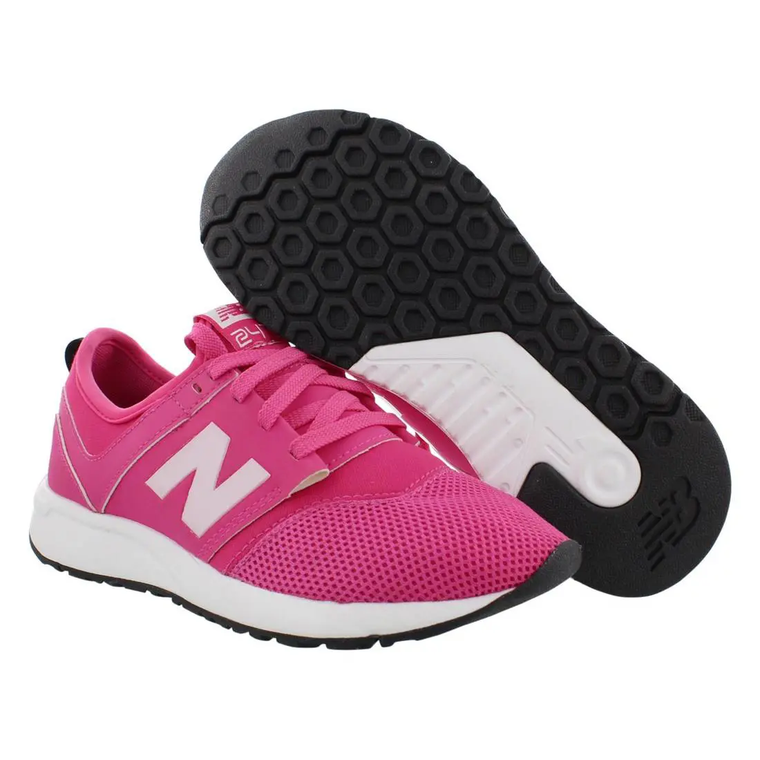 New Balance 247 Grade School Boys Shoes Size 5.5 Color: Pink/white - Pink/White, Main: Pink