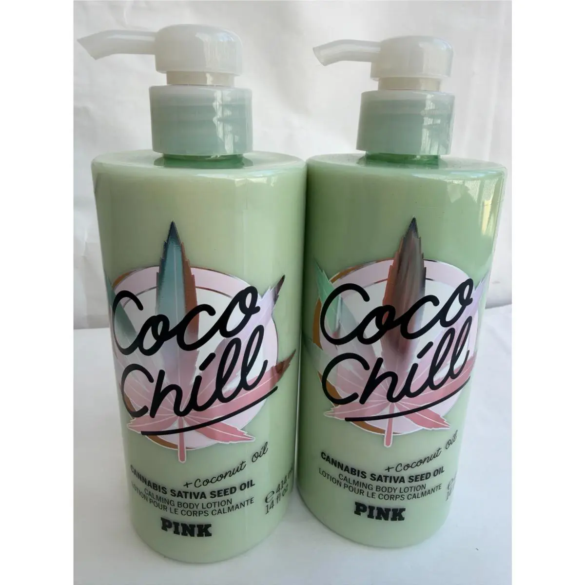 Victoria`s Secret Coco Chill Body Lotion 14 oz Coconut 2 Pack Set