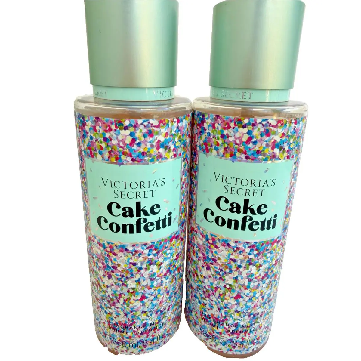 Victoria`s Secret Victoria`s Secre Cake Confetti Fragrance Mist Sweet Vanilla 8.4 Fl 2 PC Rare