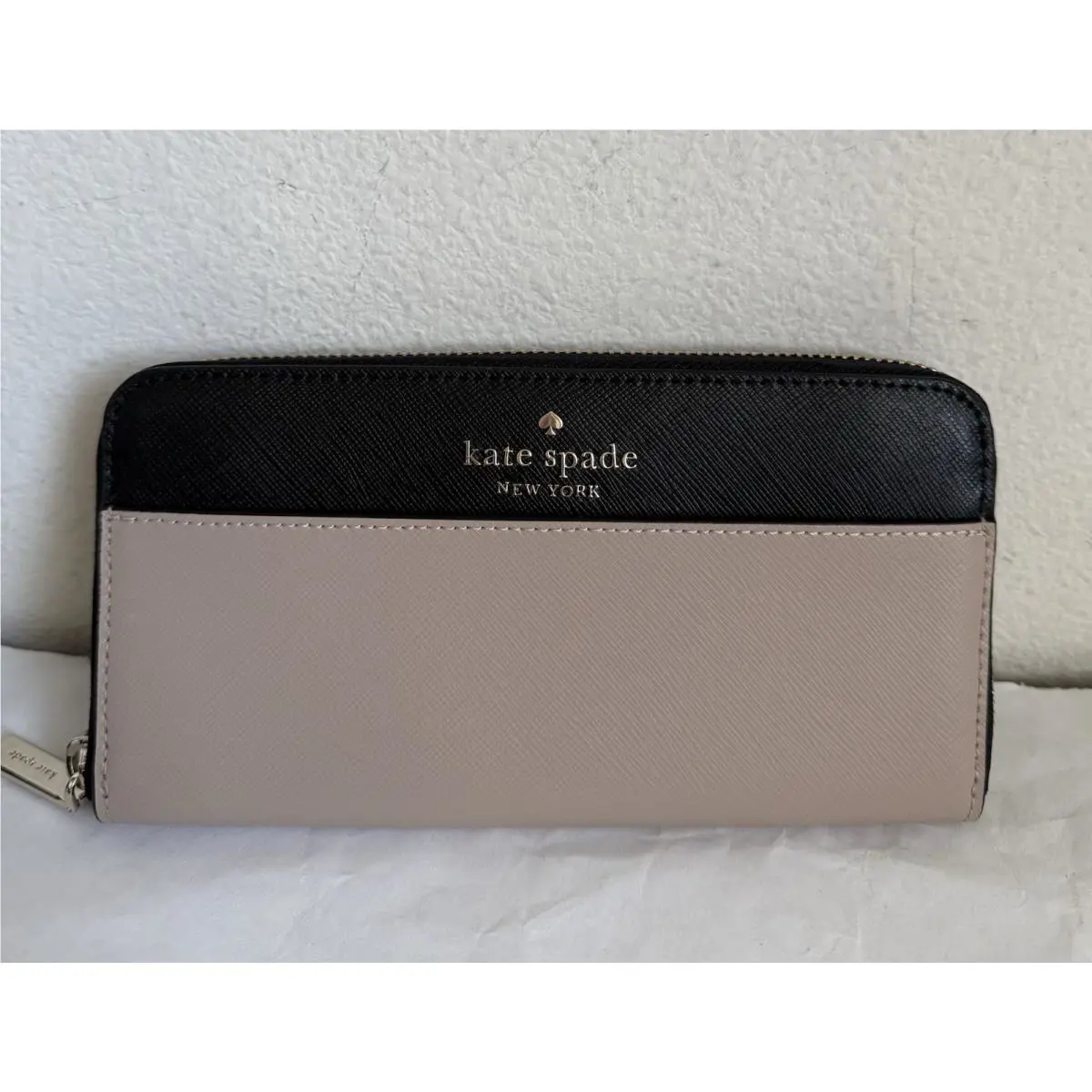 Kate Spade Staci Colorblock Continental Leather Wallet Warm Beige/blac