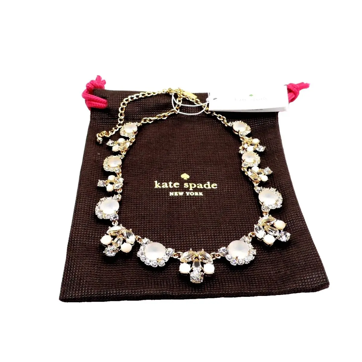 Kate Spade New York Grand Bouquet Necklace Goldtone Crystals New