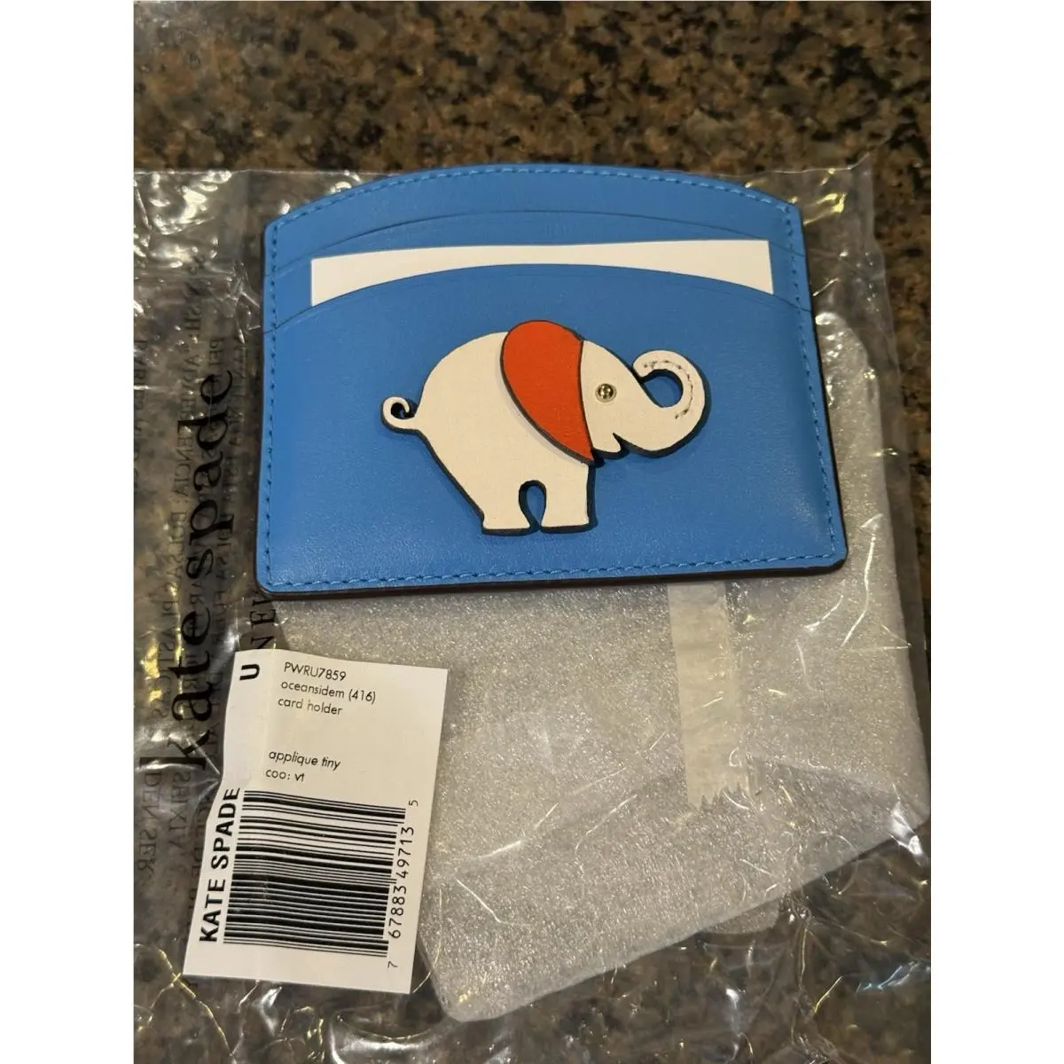 Kate Spade Appliqué Tiny Elephant Cardholder = PWRU7859