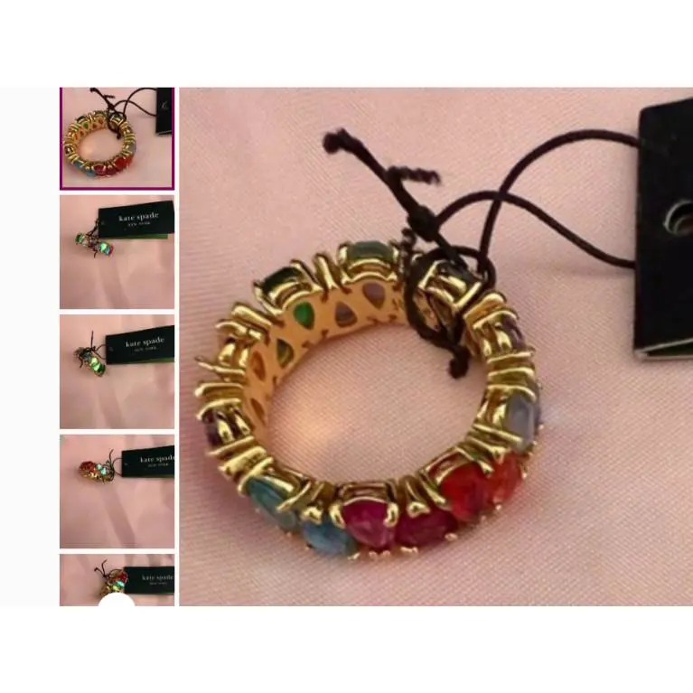 Kate Spade New York Shine It Up Eternity Band Ring Multi Color Stones Size 8