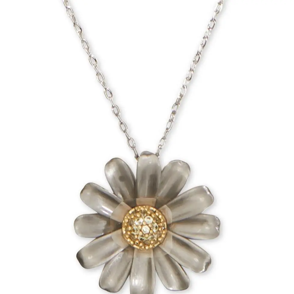Kate Spade Into The Bloom Daisy Necklace Silver Tone 20 Q7