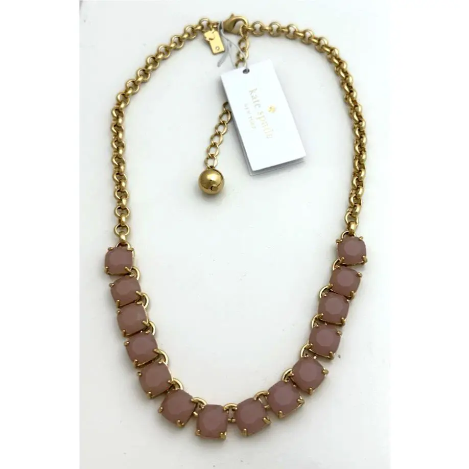 Kate Spade New York Gold Tone Lilac Cushion Pendant Necklace Squared Away